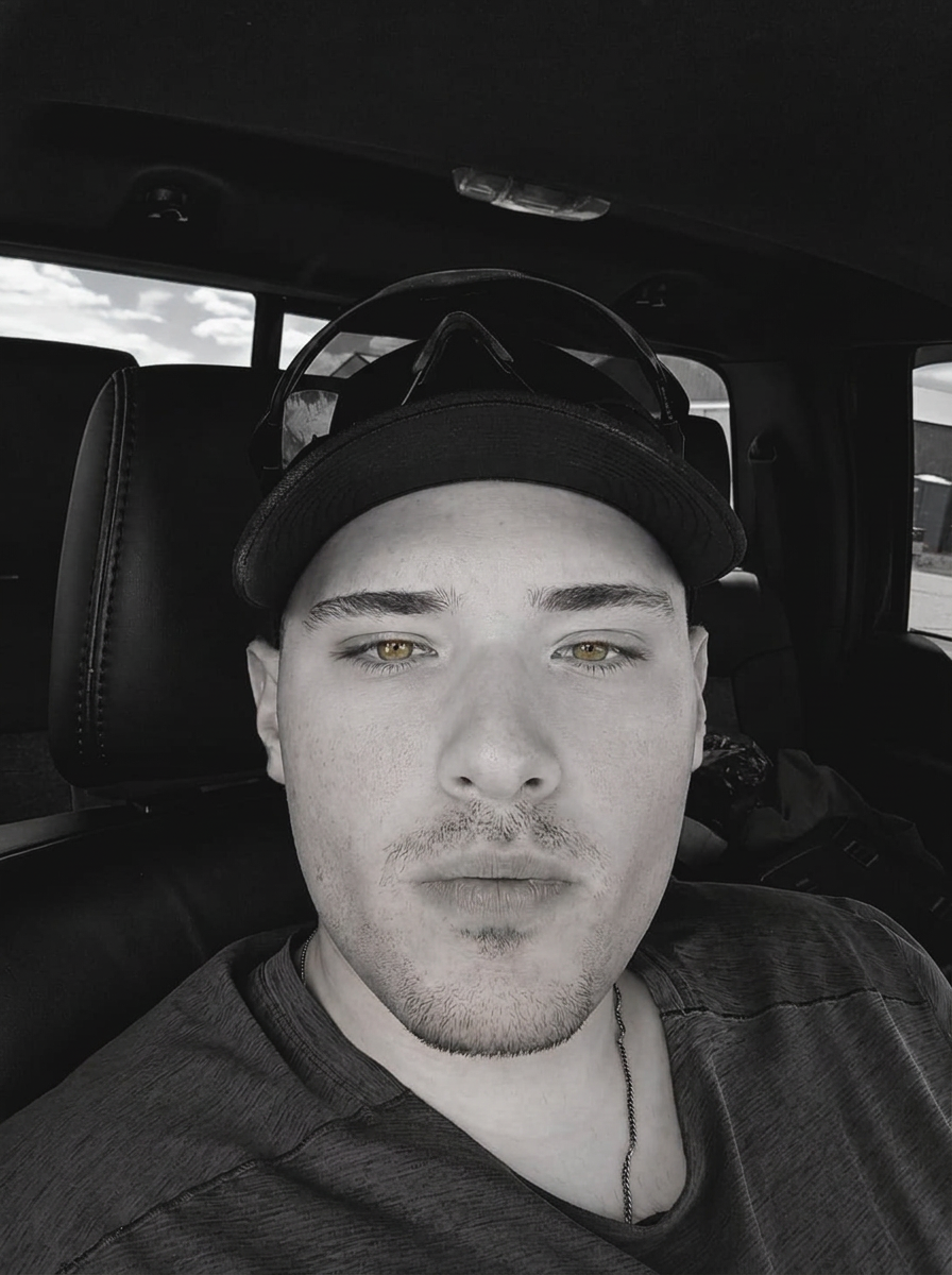 Black-and-white portrait of Sascha Solverson